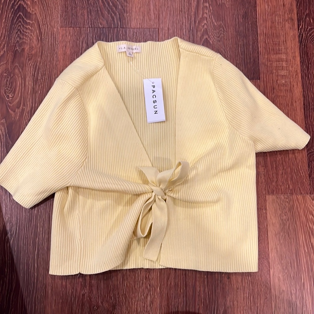 PacSun Tie Knot Yellow Cardigan